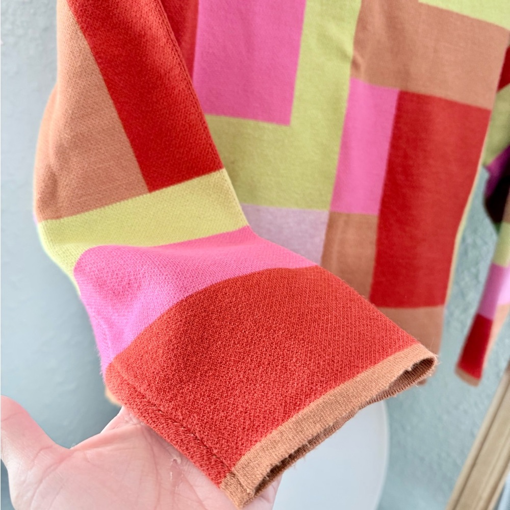 ivy jane Multicolor Colorblock Mock Neck Sweater - Pink, Lime, Brown, Cream - Picture 3 of 6